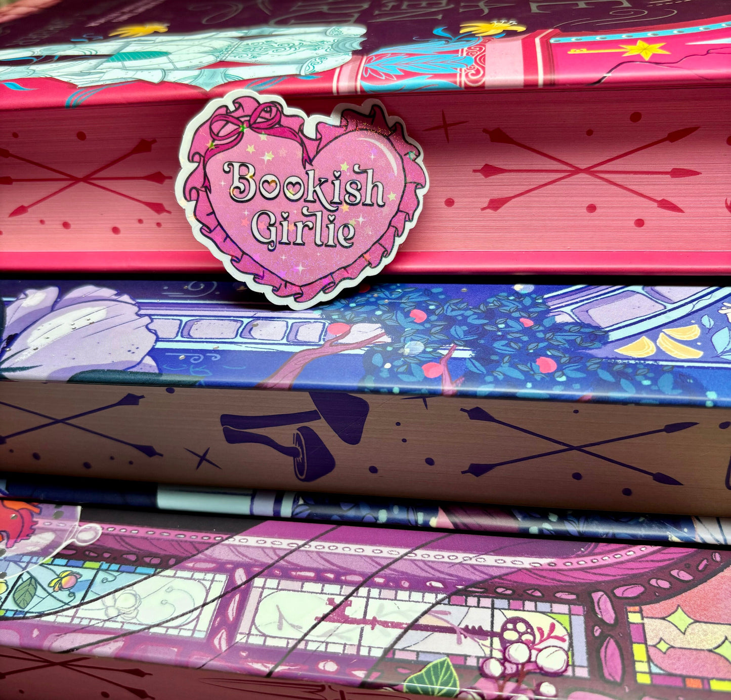 Mini Cute Bookish Girlie Heart Sticker
