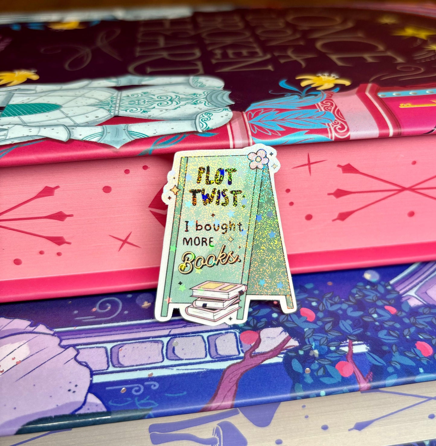Mini Plot Twist I Bought More Books Sticker