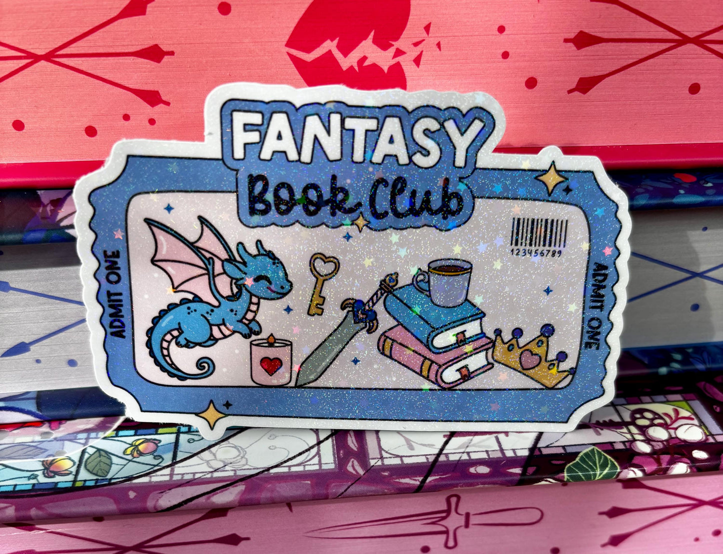 Fantasy Book Club Ticket Sticker