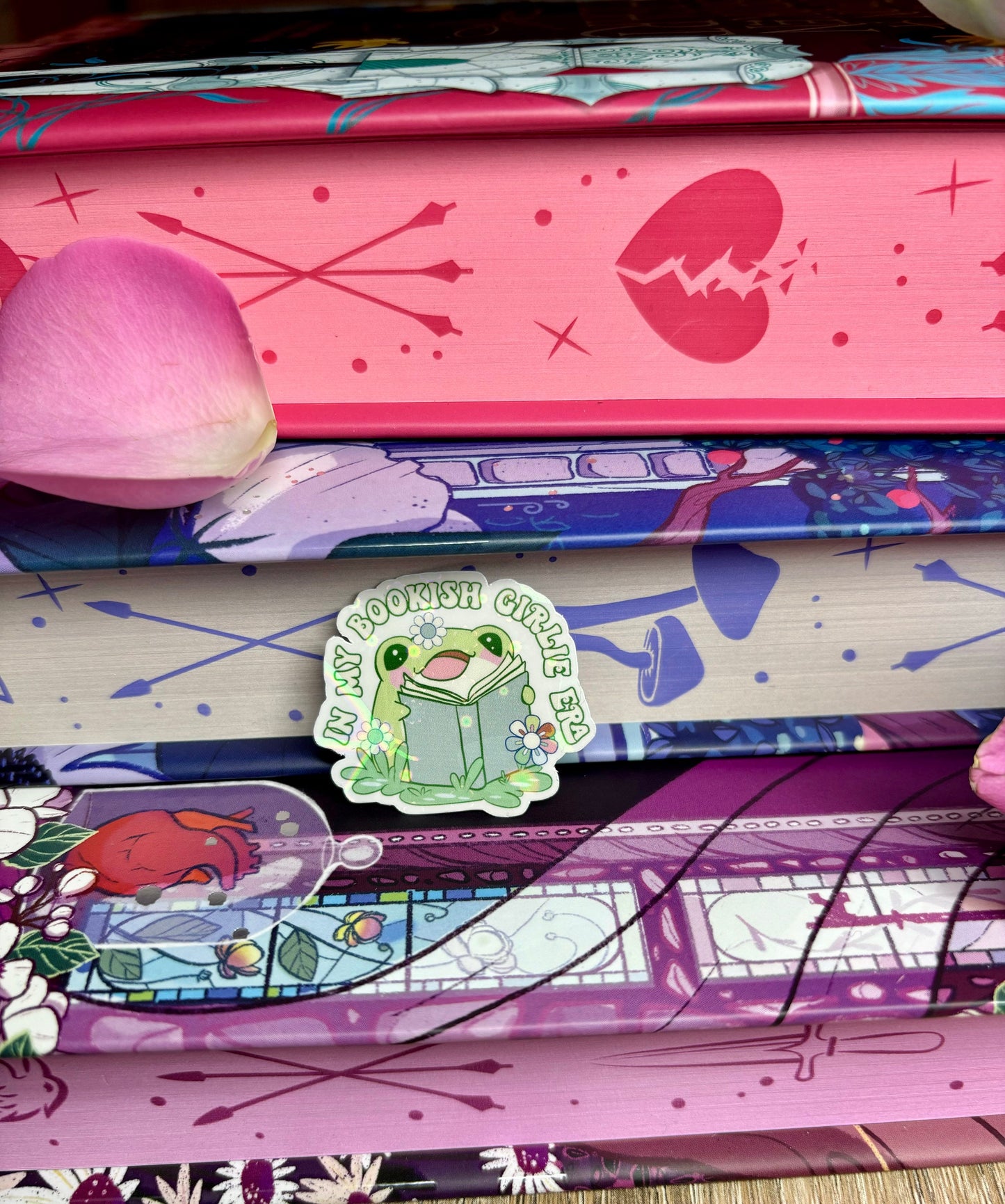 Mini In My Bookish Girlie Era Frog Sticker