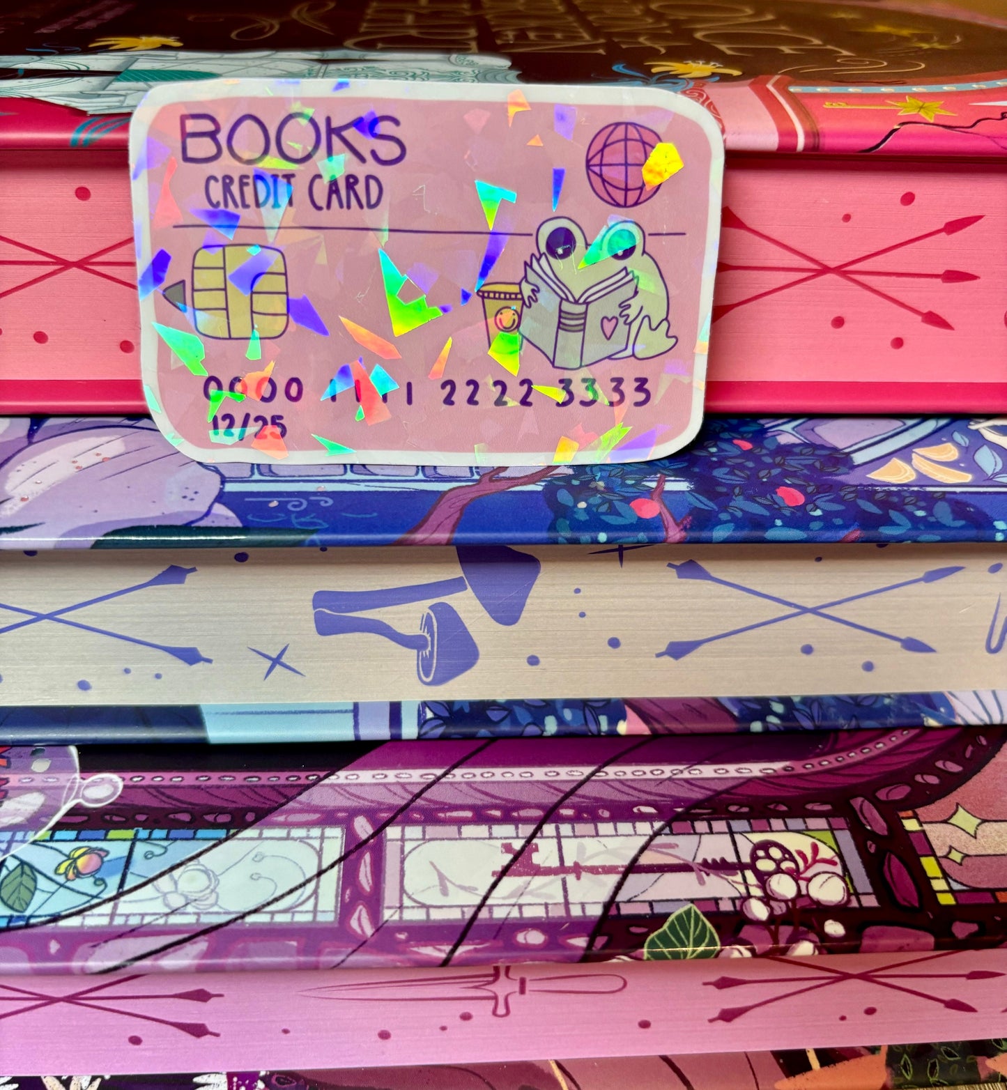 Cute Bookish Froggy Credit Card Sticker