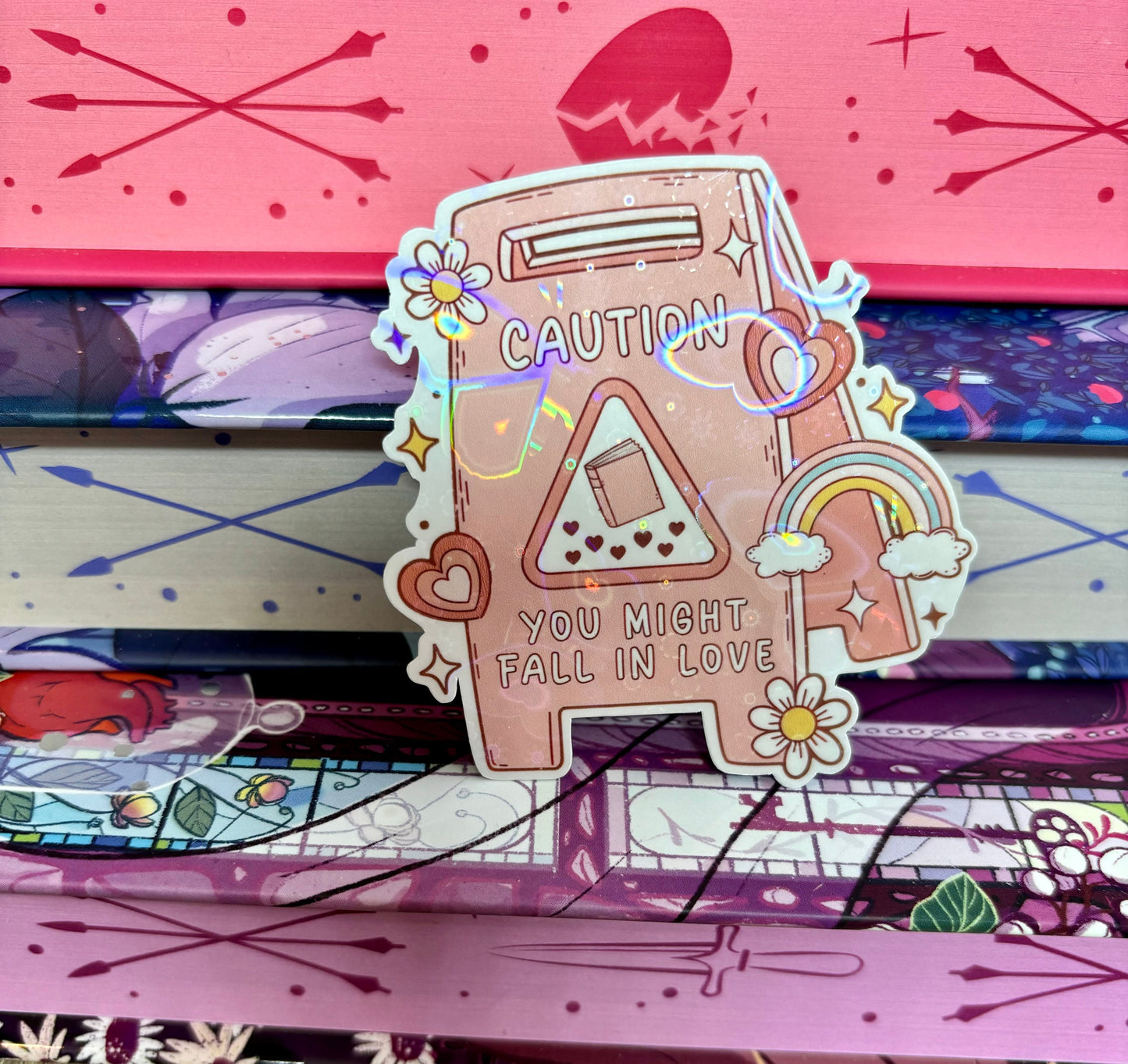 Caution You Might Fall In Love Floor Sign Style Sticker