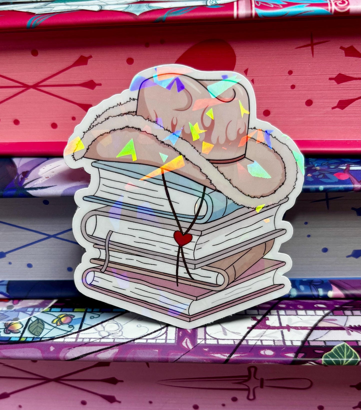 Cowgirl Book Stack Sticker