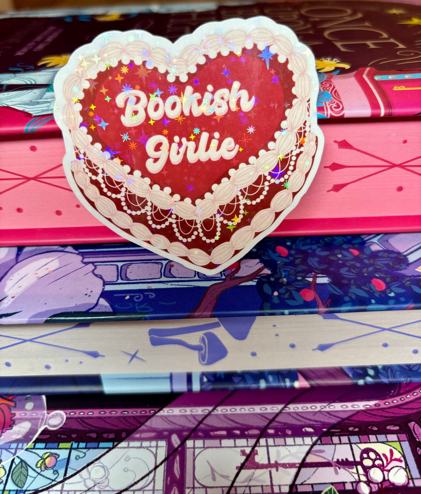 Bookish Girlie Cake Sticker