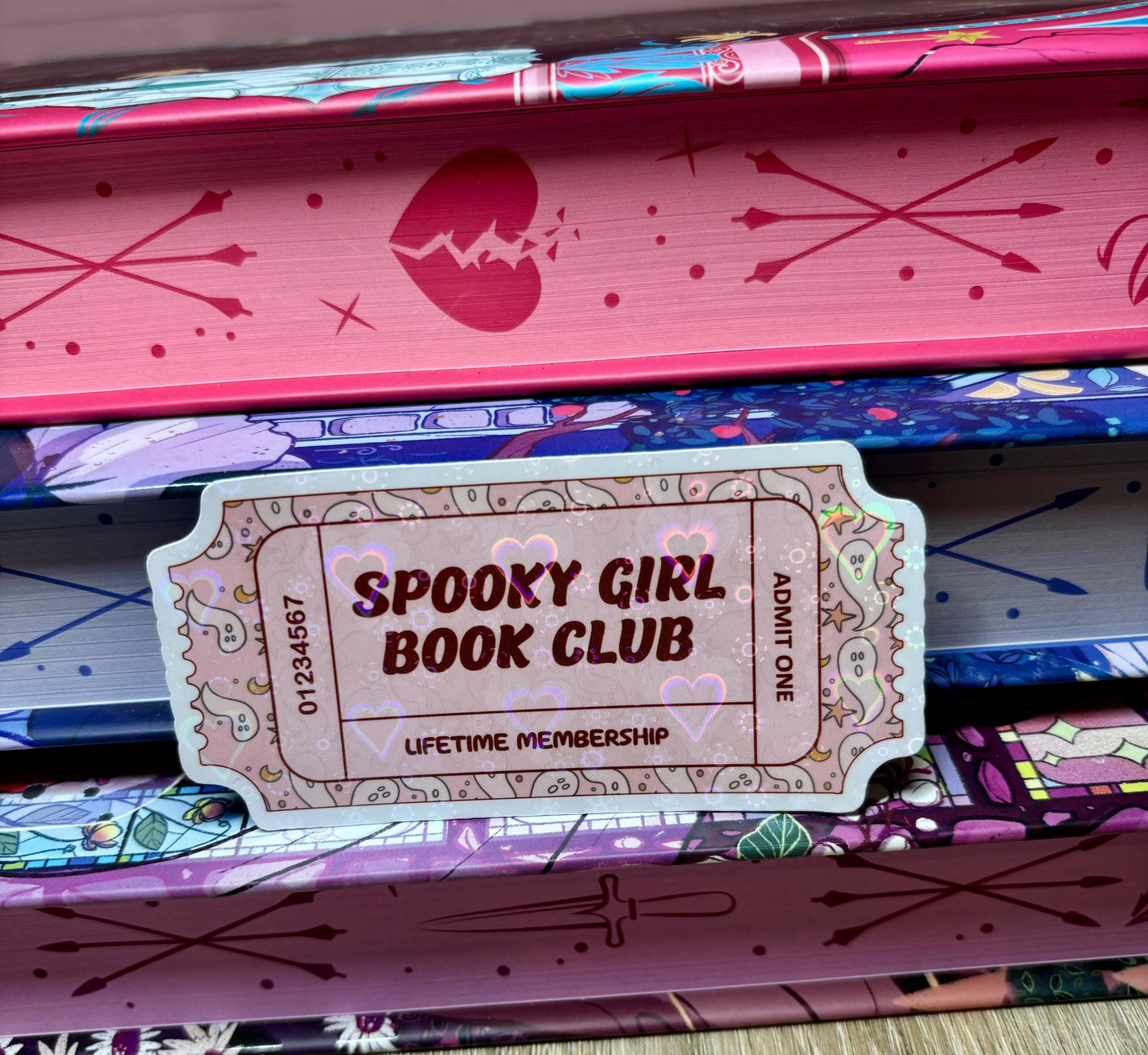 Spooky Girl Book Club Ticket Sticker