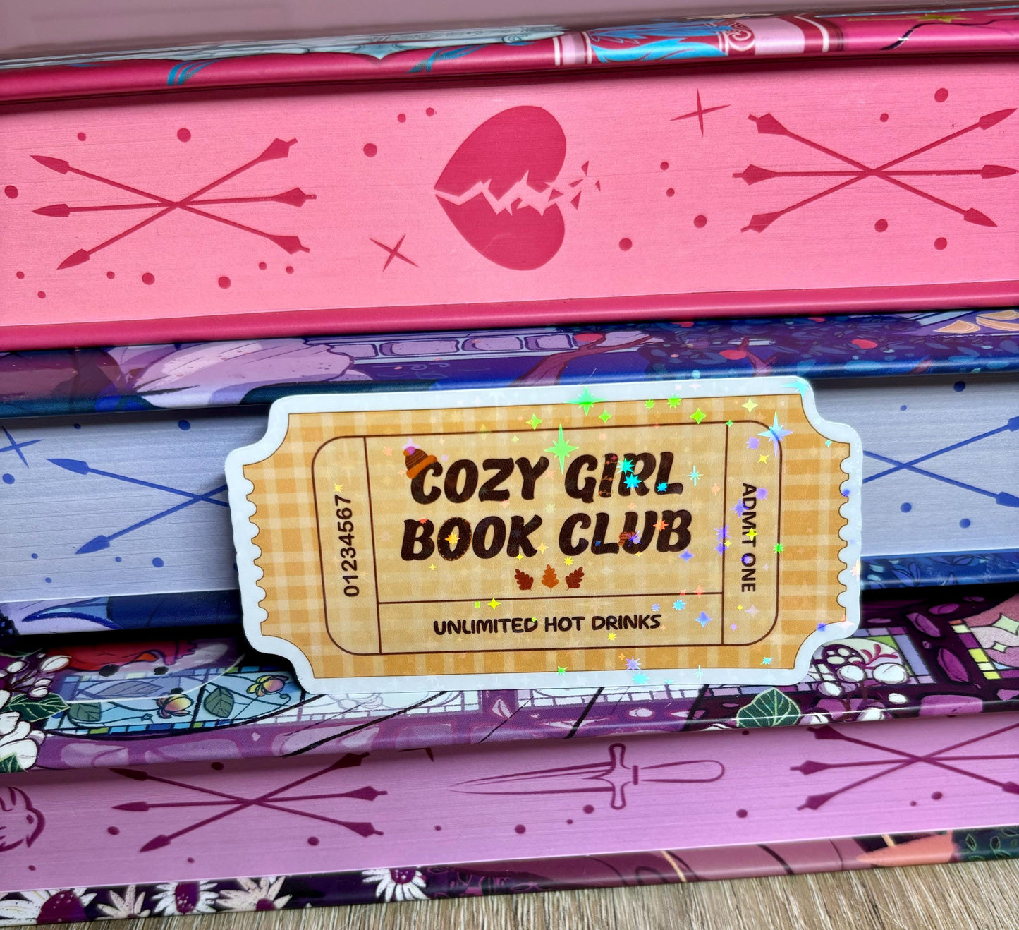 Cozy Girl Book Club Ticket Sticker