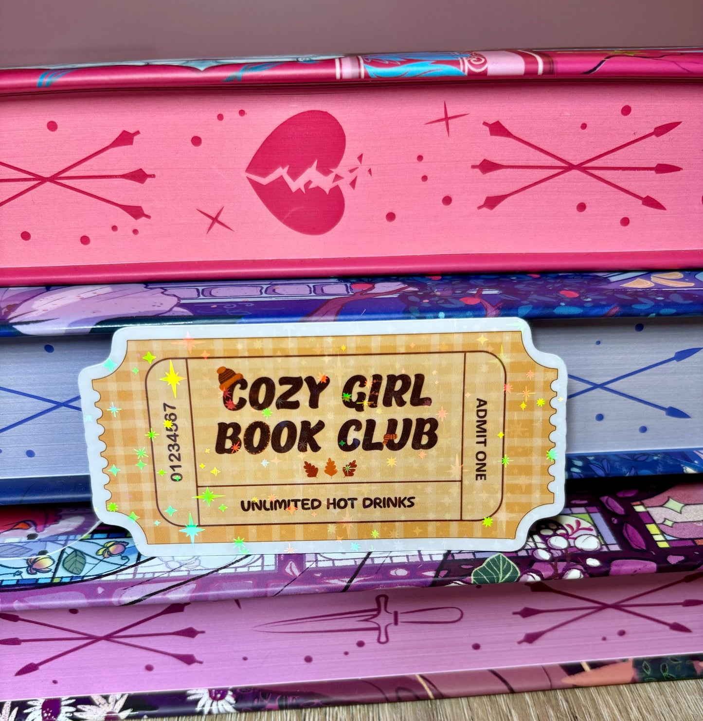 Cozy Girl Book Club Ticket Sticker