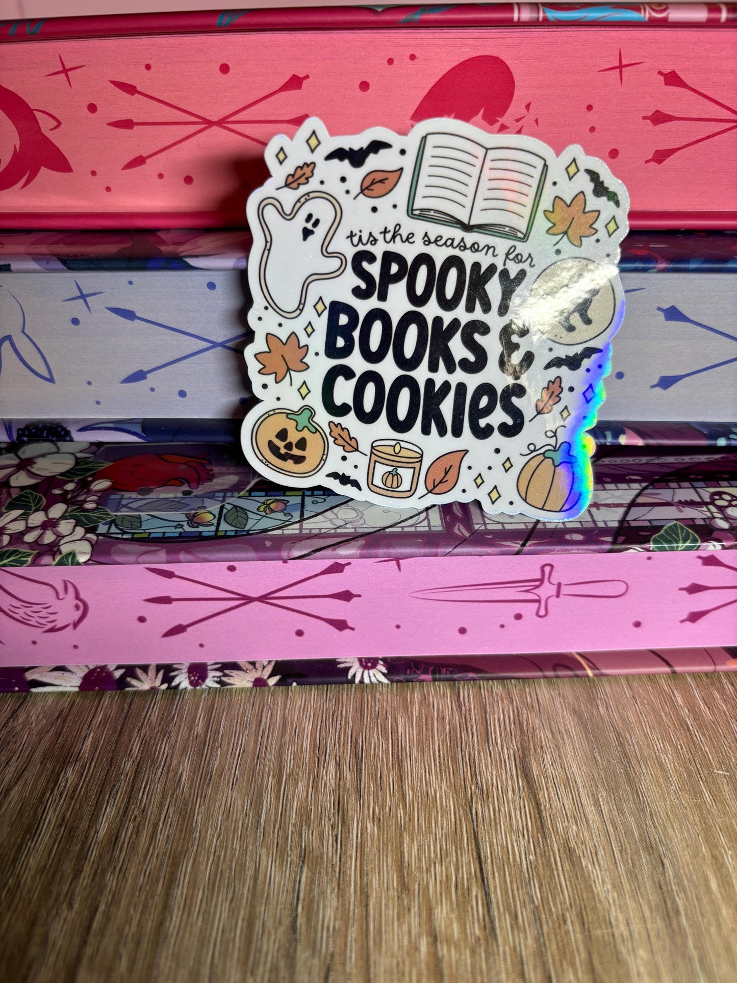 Tis The Season For Spooky Books & Cookies Sticker