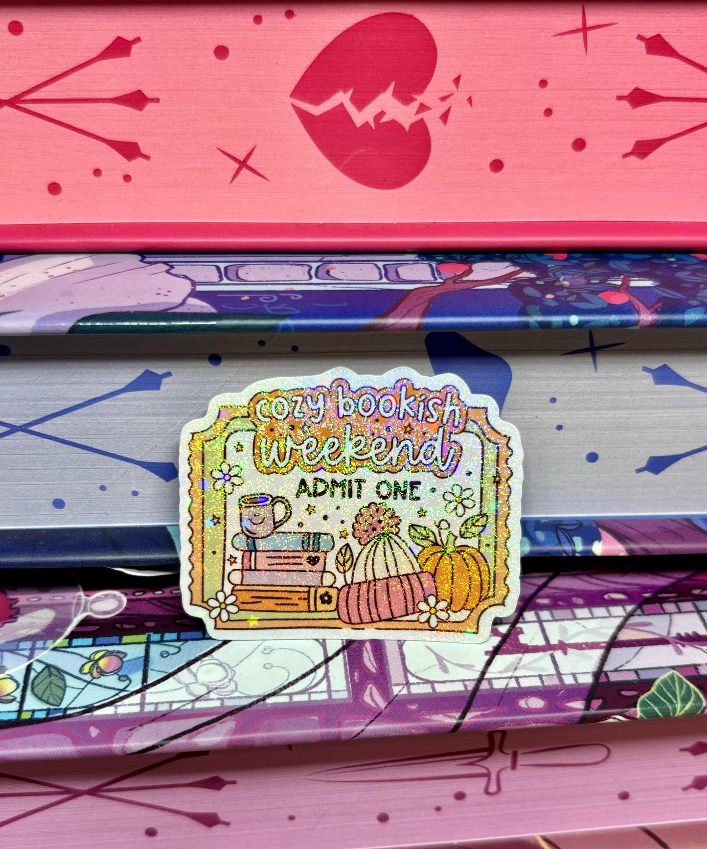 Mini Cute Cozy Bookish Weekend Ticket Sticker