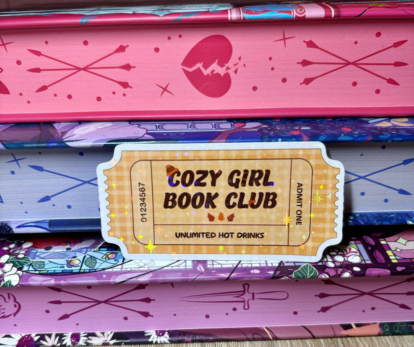 Cozy Girl Book Club Ticket Sticker
