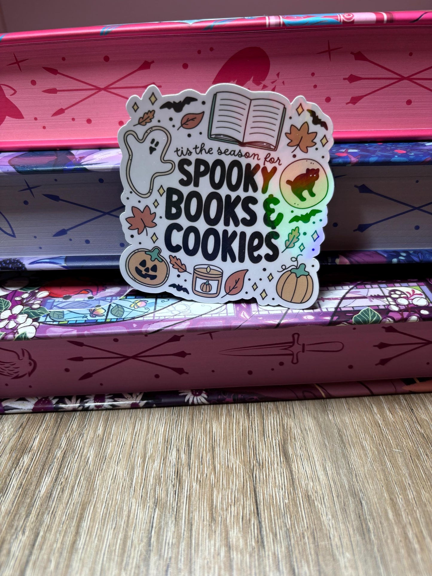 Tis The Season For Spooky Books & Cookies Sticker