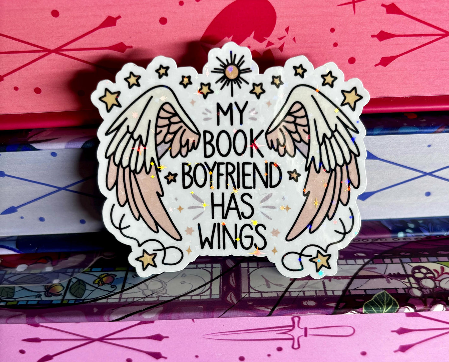 My Book Boyfriend Has Wings Sticker