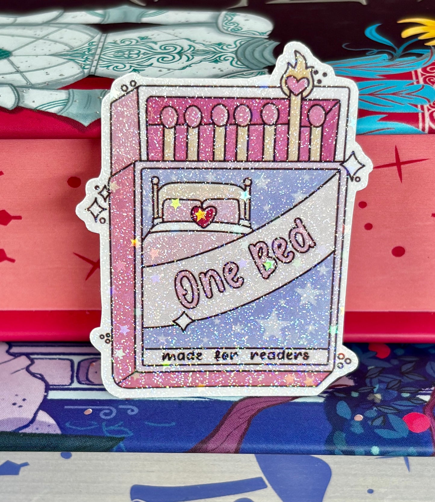 Mini One Bed Matches Romance Tropes Sticker