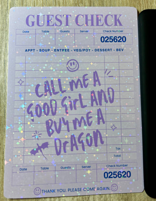 Call Me A Good Girl And Buy Me A Dragon Holographic Laminate Kindle Insert