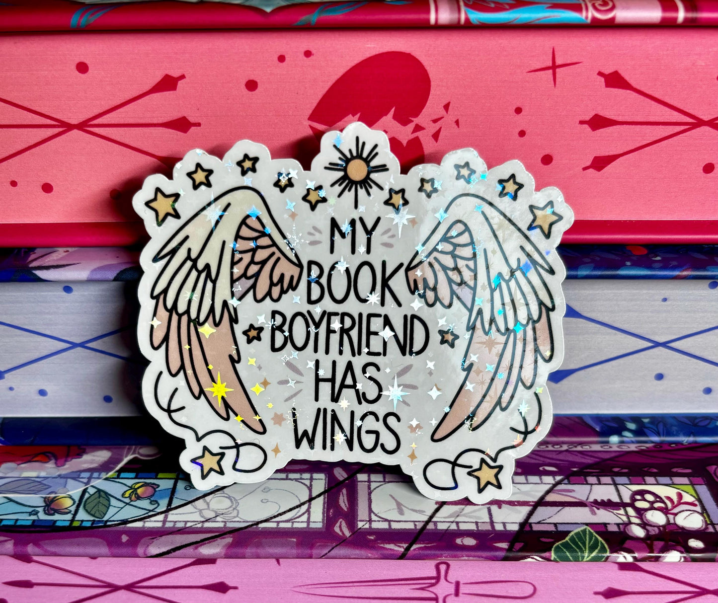 My Book Boyfriend Has Wings Sticker