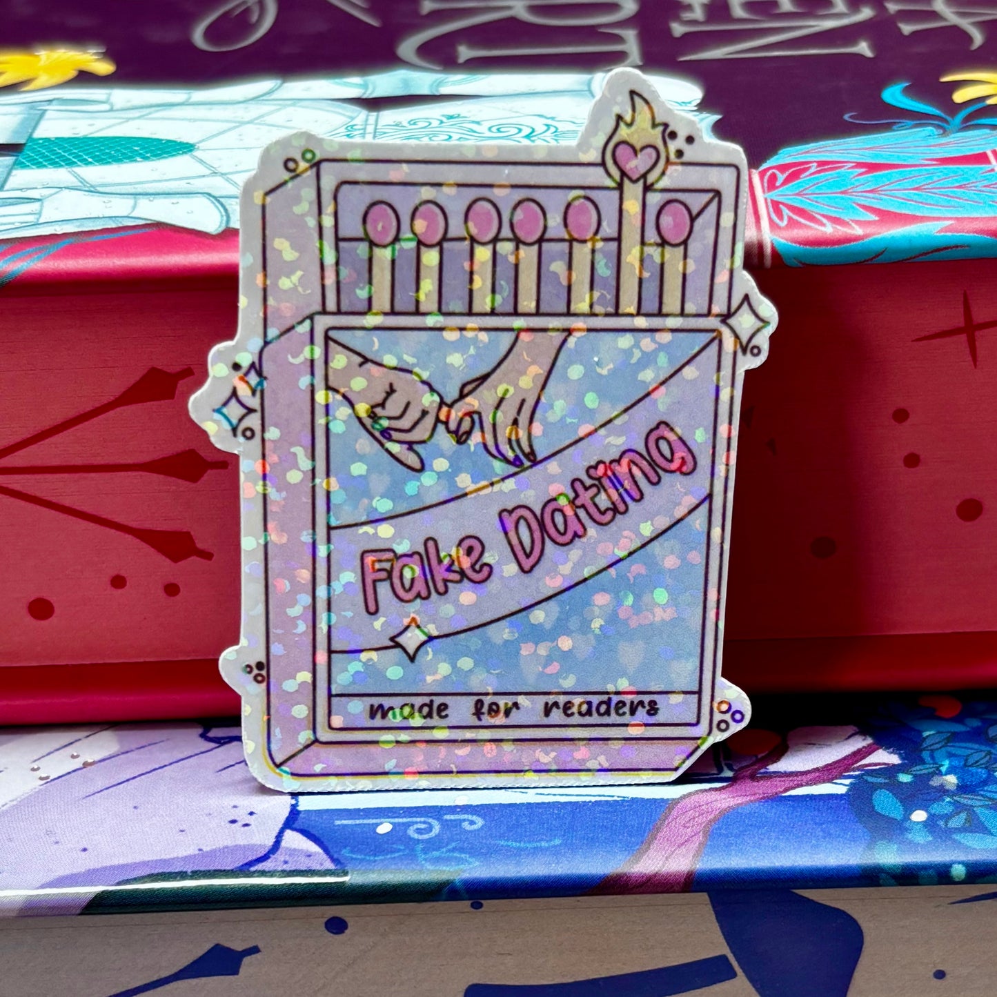 Mini Fake Dating Matches Romance Tropes Sticker