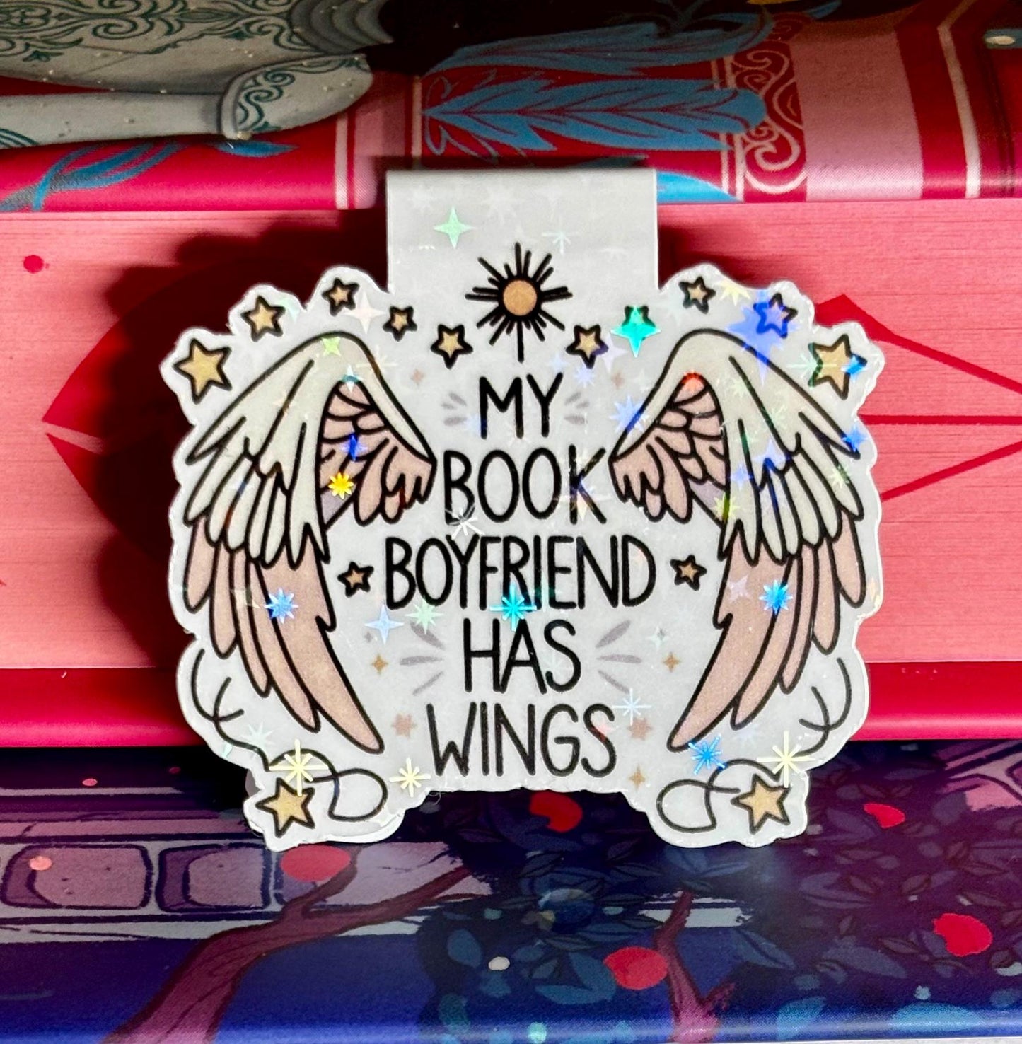 Mini My Book Boyfriend Has Wings Magnetic Bookmark