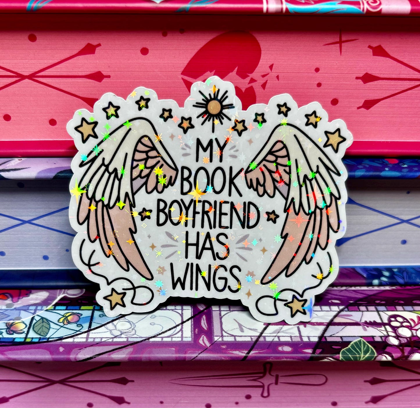 My Book Boyfriend Has Wings Sticker