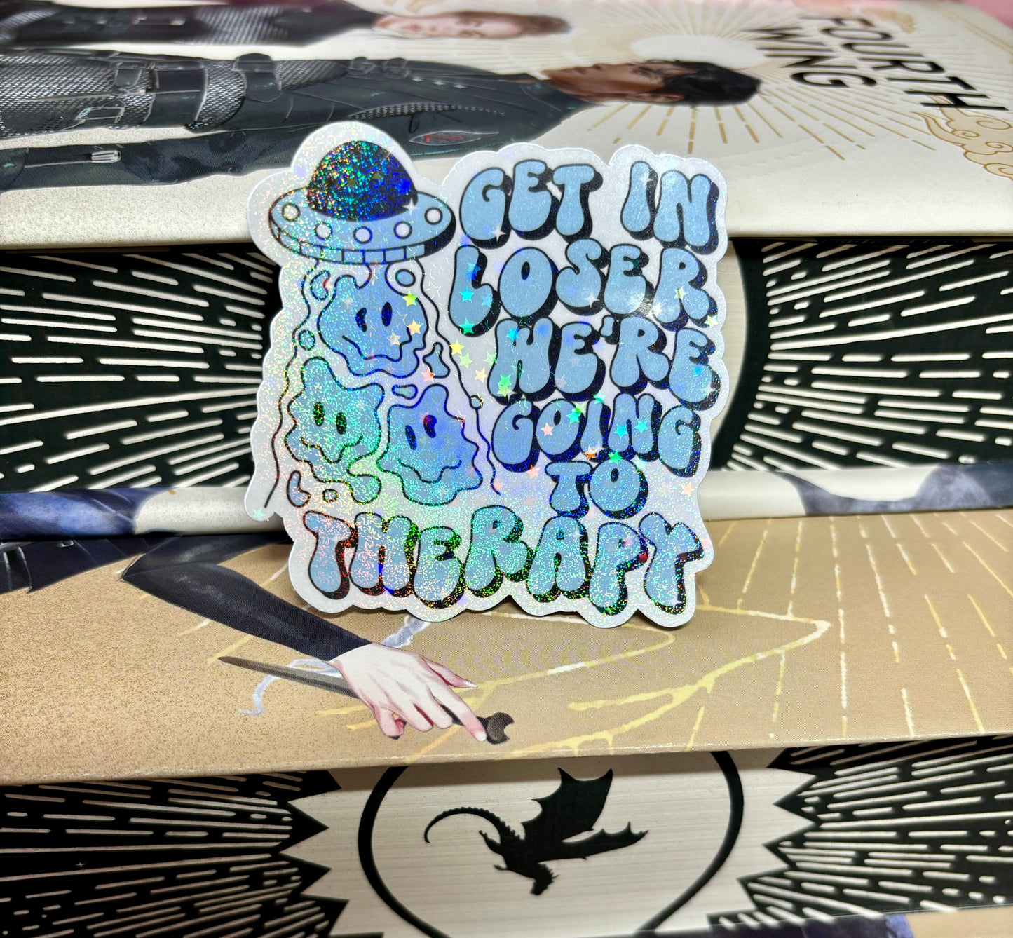 Get In Loser We're Going To Therapy Aliens Sticker