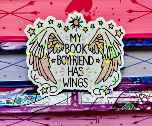 My Book Boyfriend Has Wings Sticker