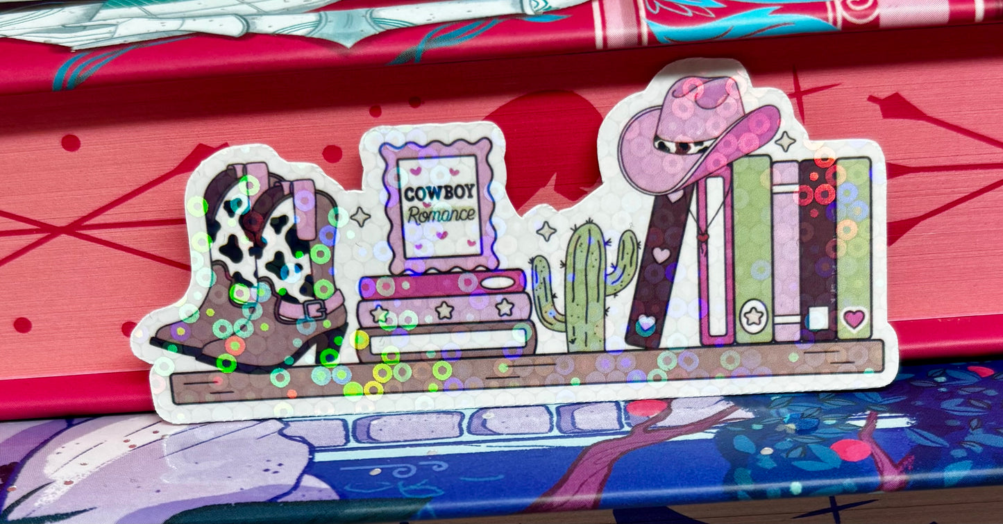 Cowboy Romance Bookshelf Sticker