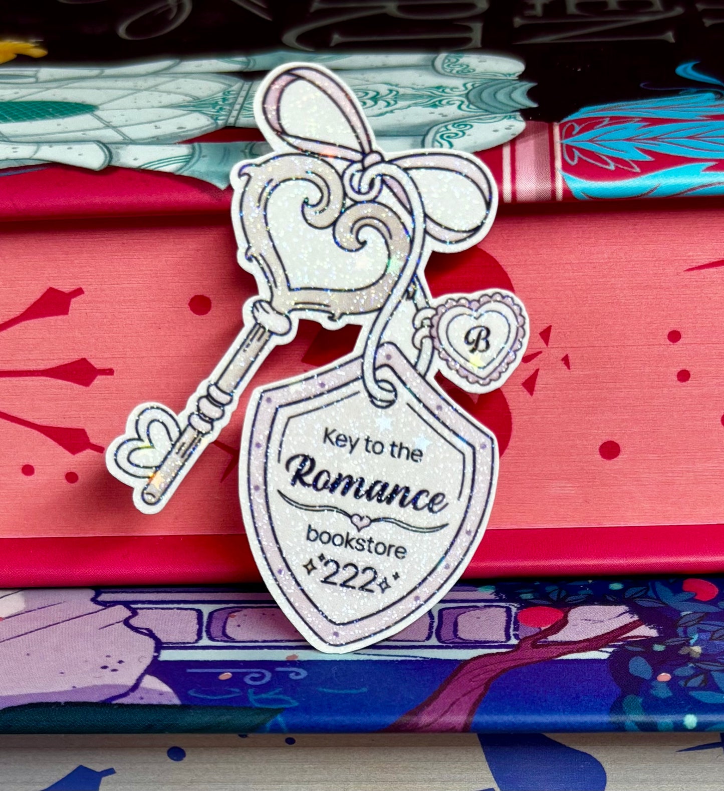 Mini Key To The Romance Bookstore Sticker