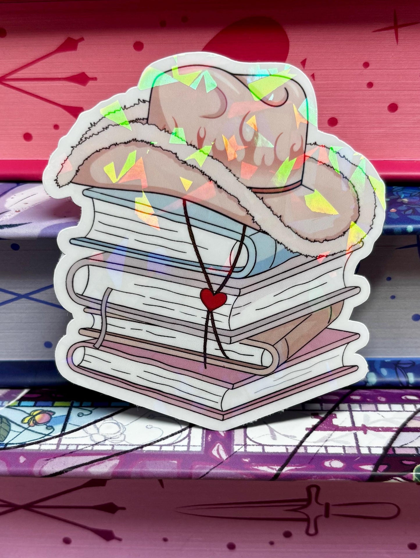 Cowgirl Book Stack Sticker