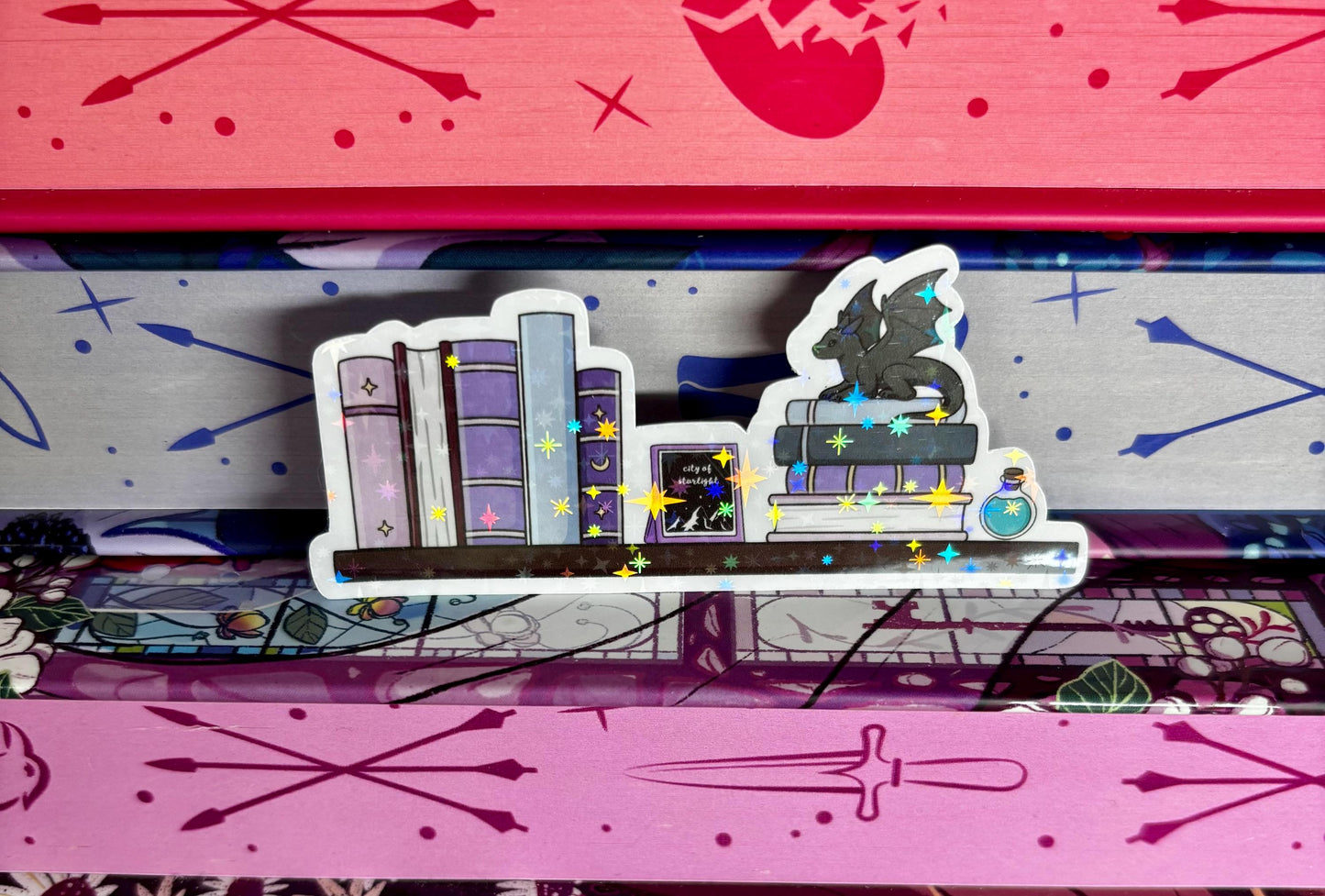 Fantasy Book Shelf Sticker