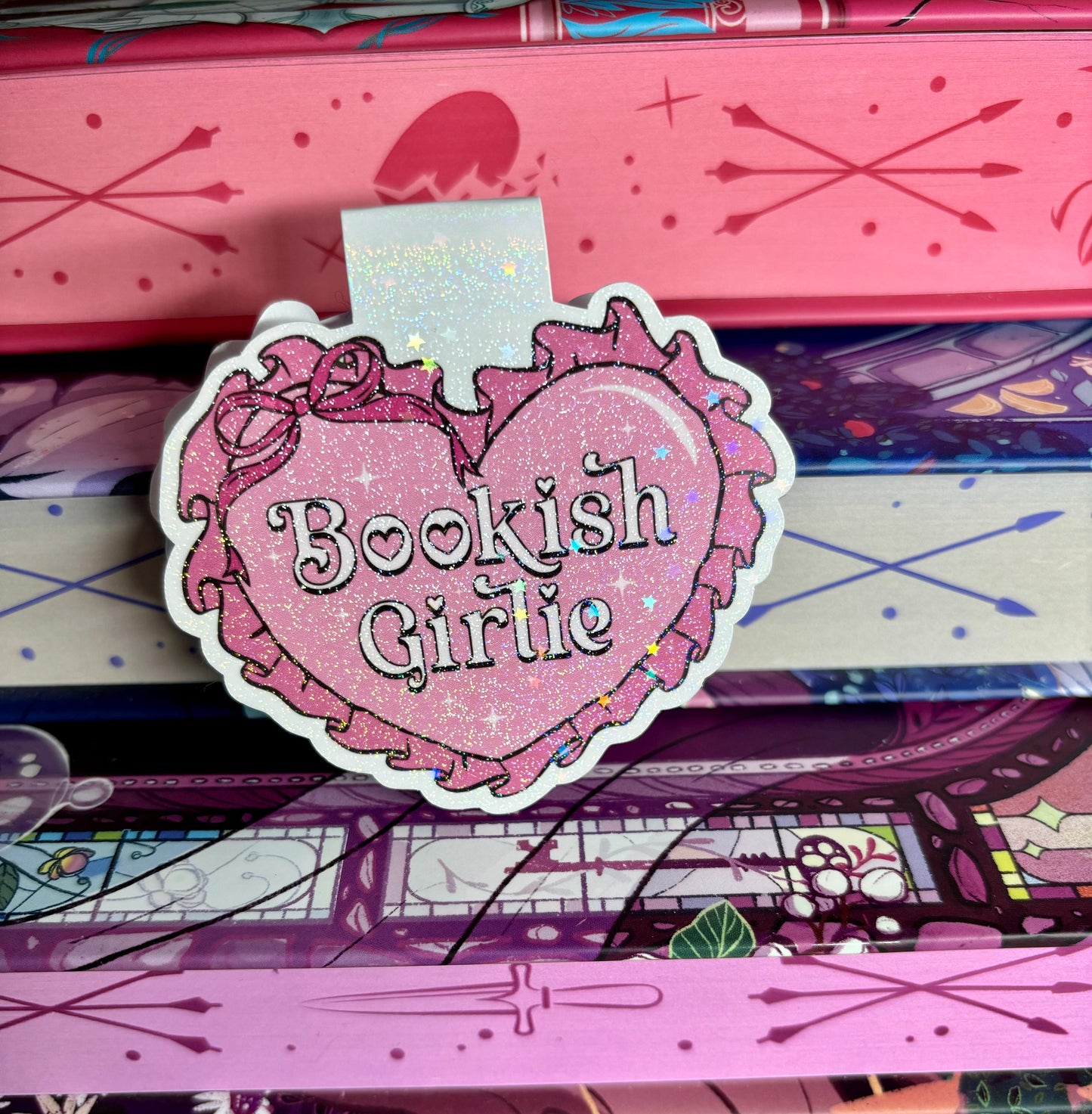 Cute Bookish Girlie Heart Magnetic Bookmark