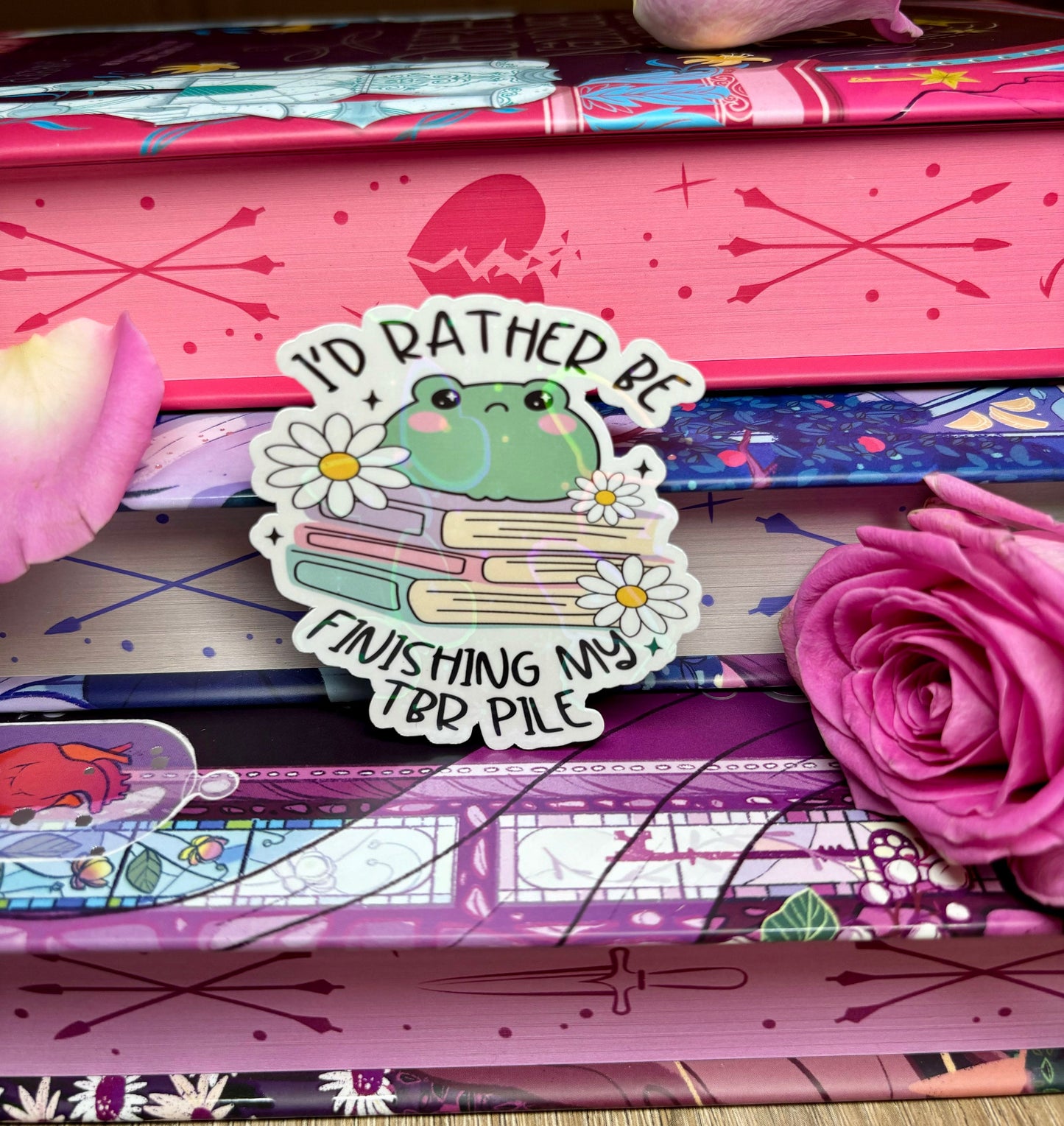 I'd Rather Be Finishing My TBR Pile Frog Sticker