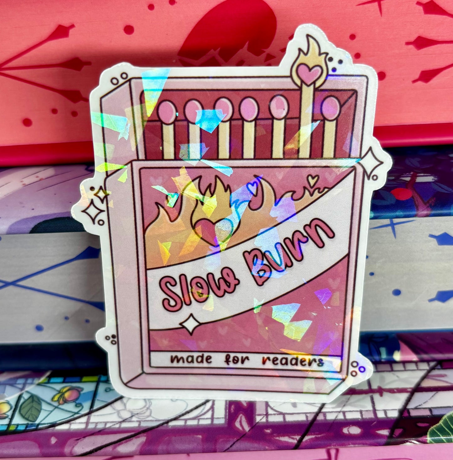Slow Burn Matches Romance Tropes Sticker