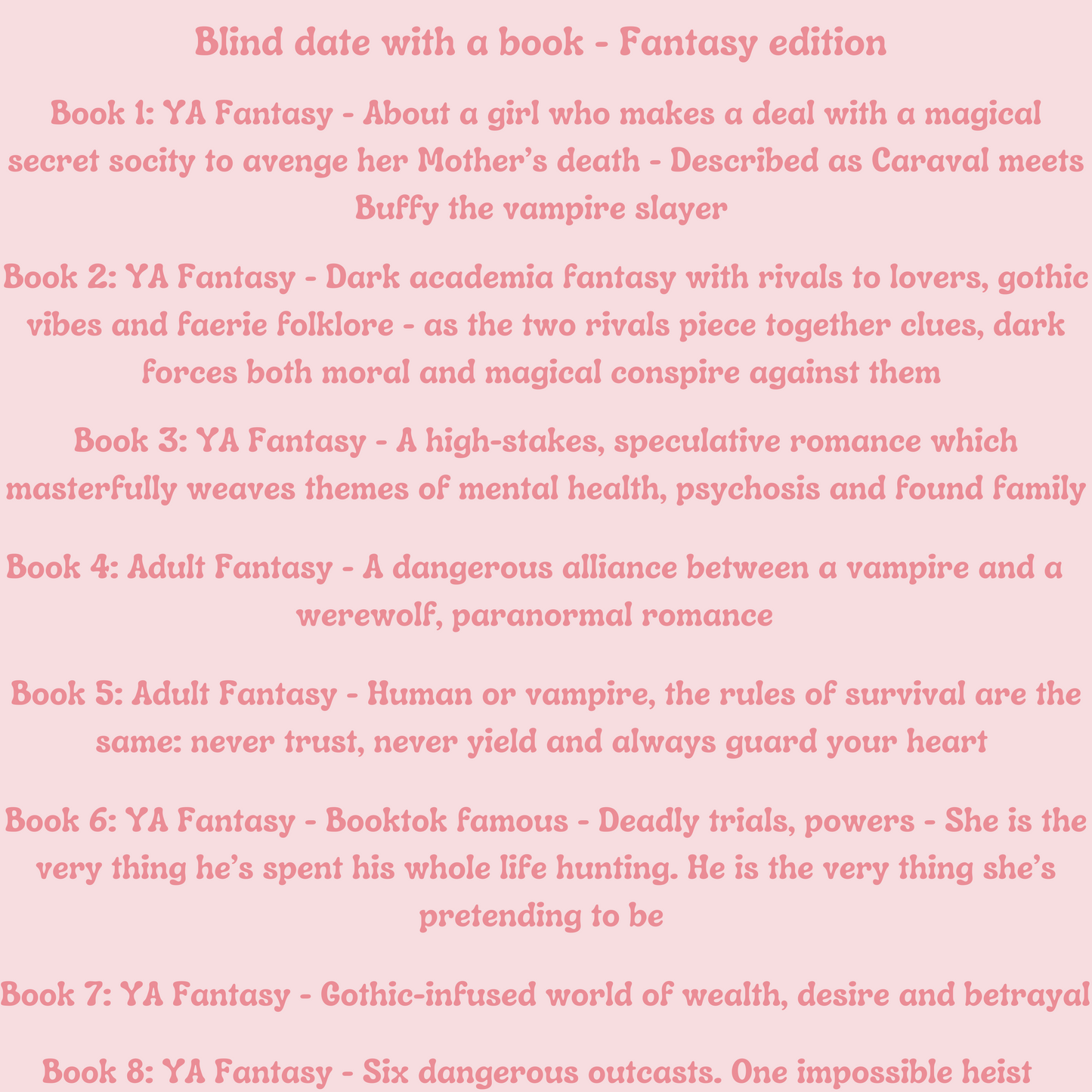 Blind Date With A Book Box - Fantasy Edition