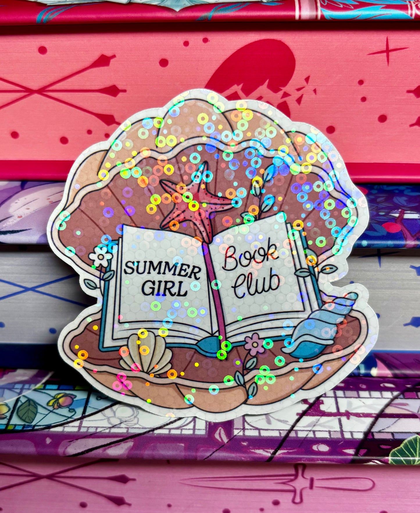 Summer Girl Book Club Shell Sticker