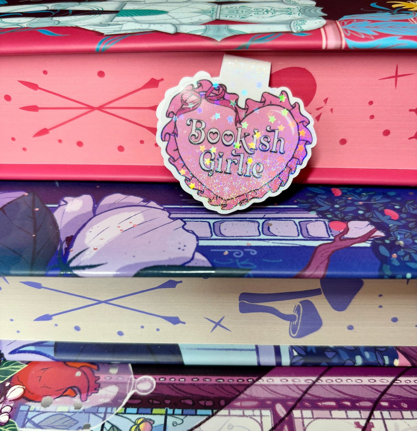Mini Cute Bookish Girlie Heart Magnetic Bookmark