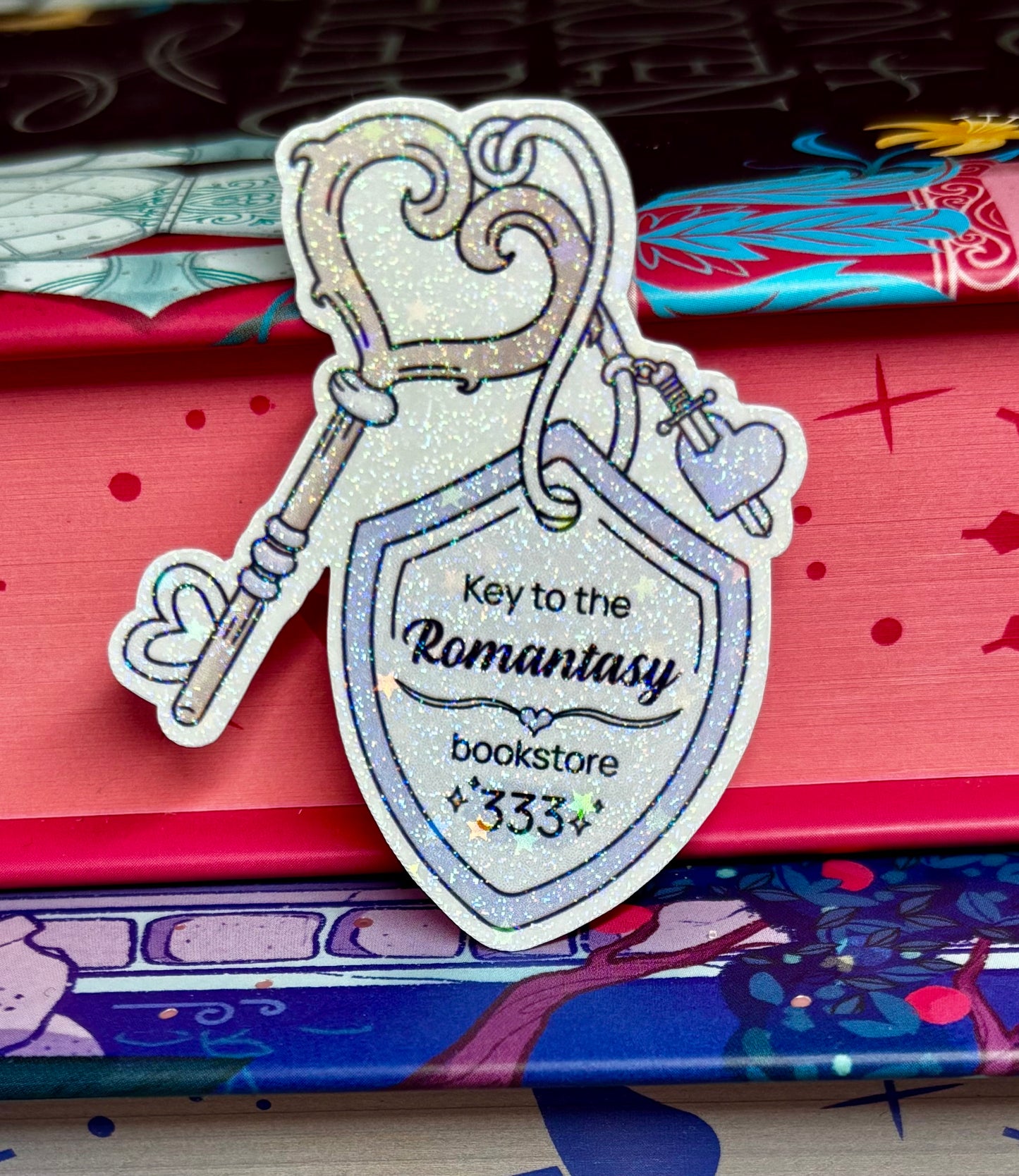 Mini Key To The Romantasy Bookstore Sticker