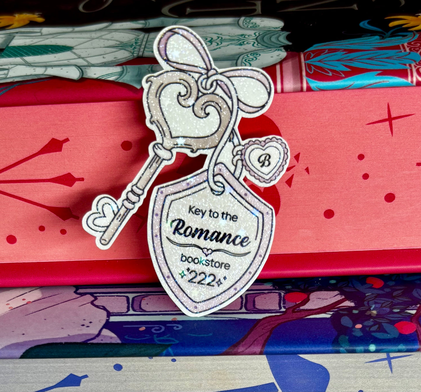 Mini Key To The Romance Bookstore Sticker