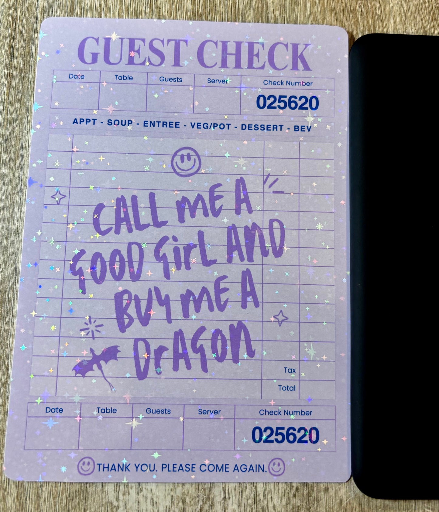 Call Me A Good Girl And Buy Me A Dragon Holographic Laminate Kindle Insert
