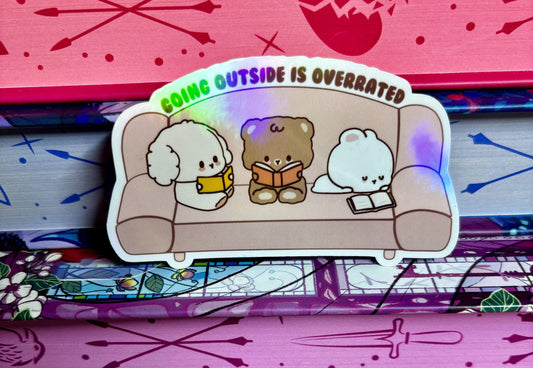 Going Outside Is Overrated Reading Bears Sticker