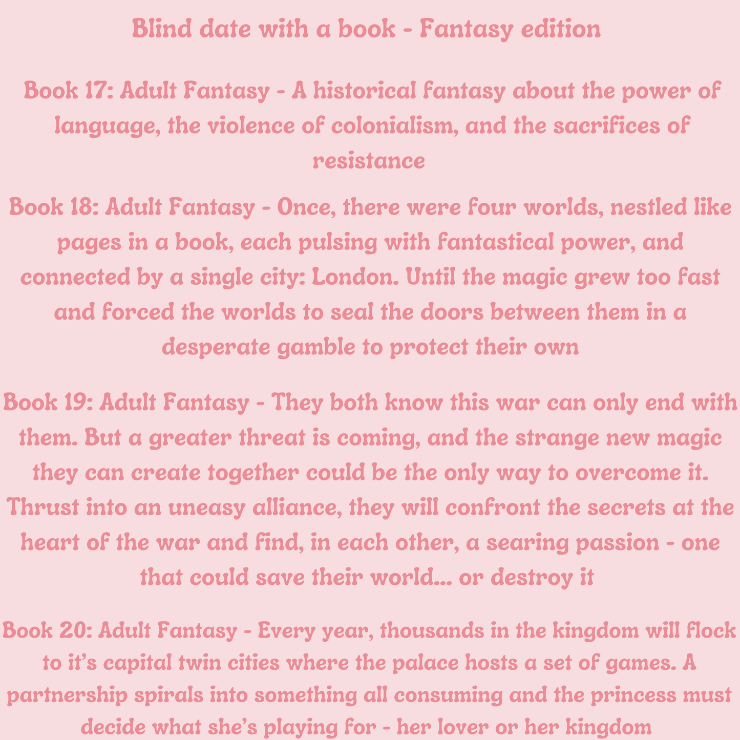 Blind Date With A Book Box - Fantasy Edition