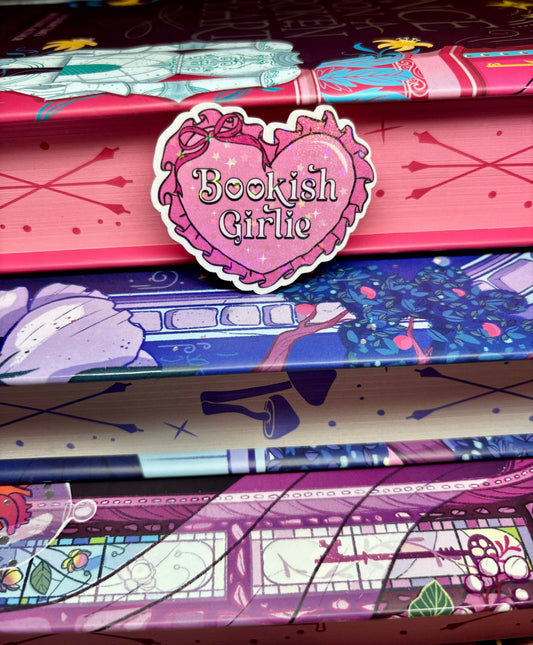 Mini Cute Bookish Girlie Heart Sticker