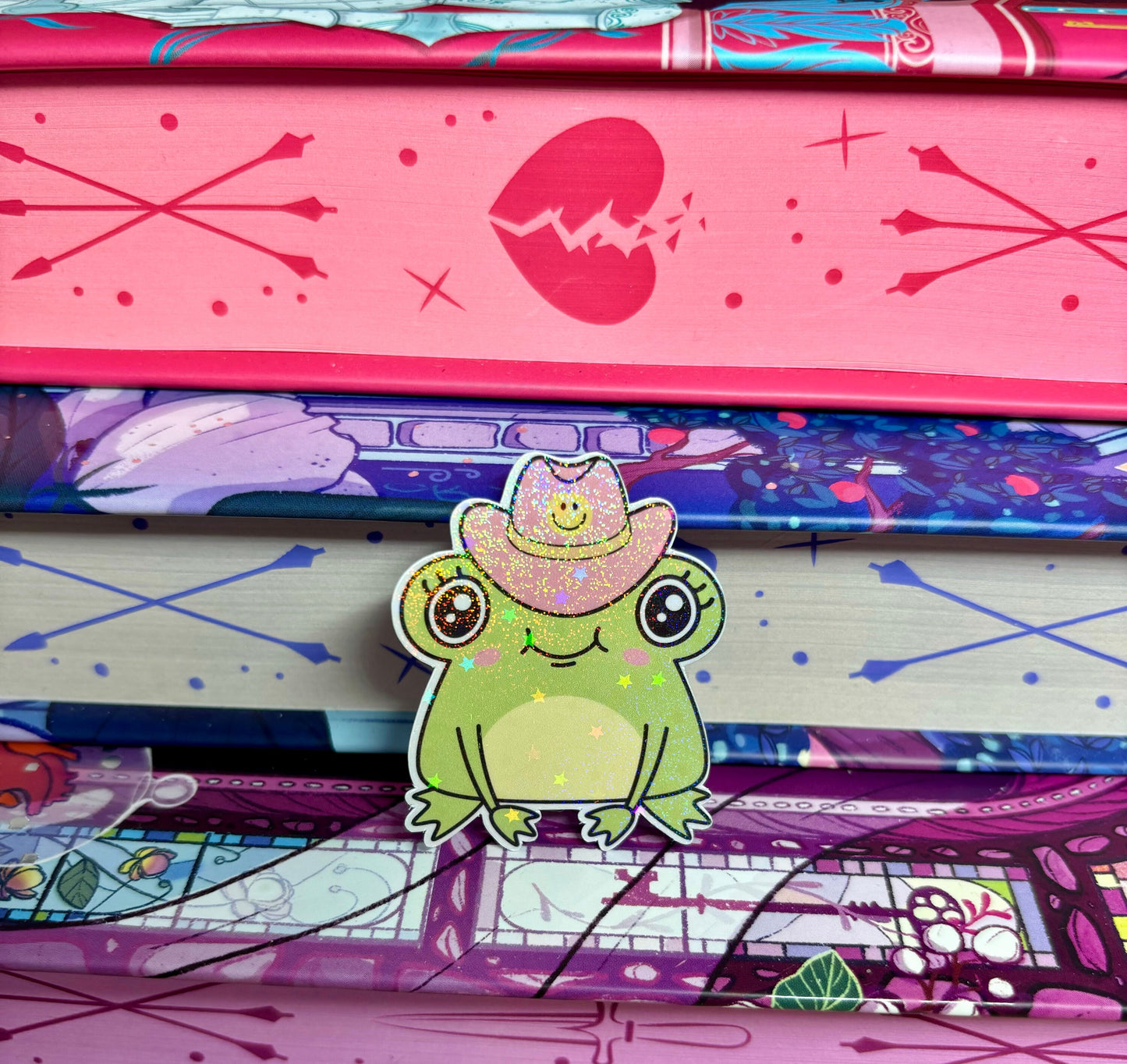 Mini Cute Cowgirl Frog Sticker