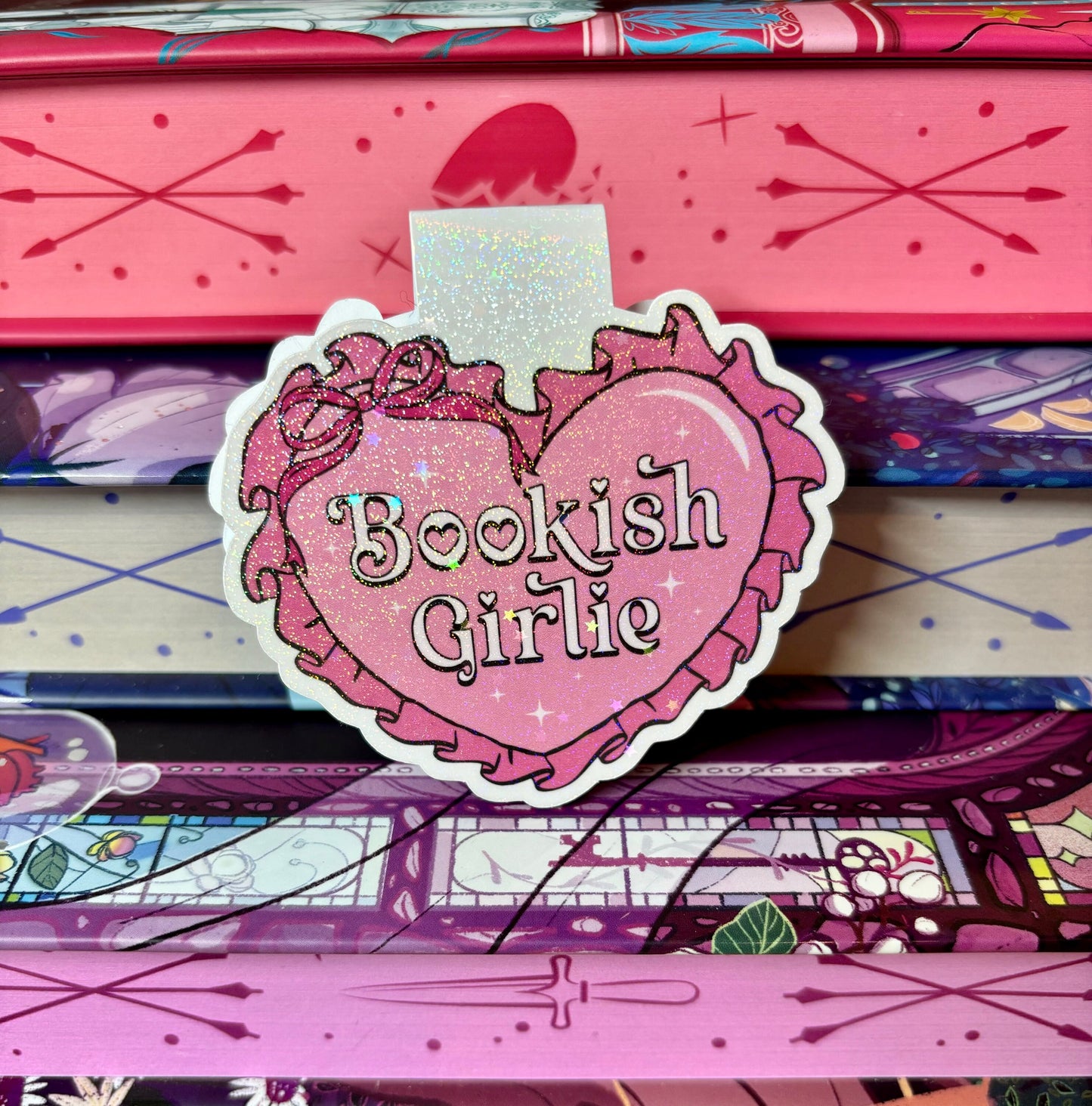 Cute Bookish Girlie Heart Magnetic Bookmark