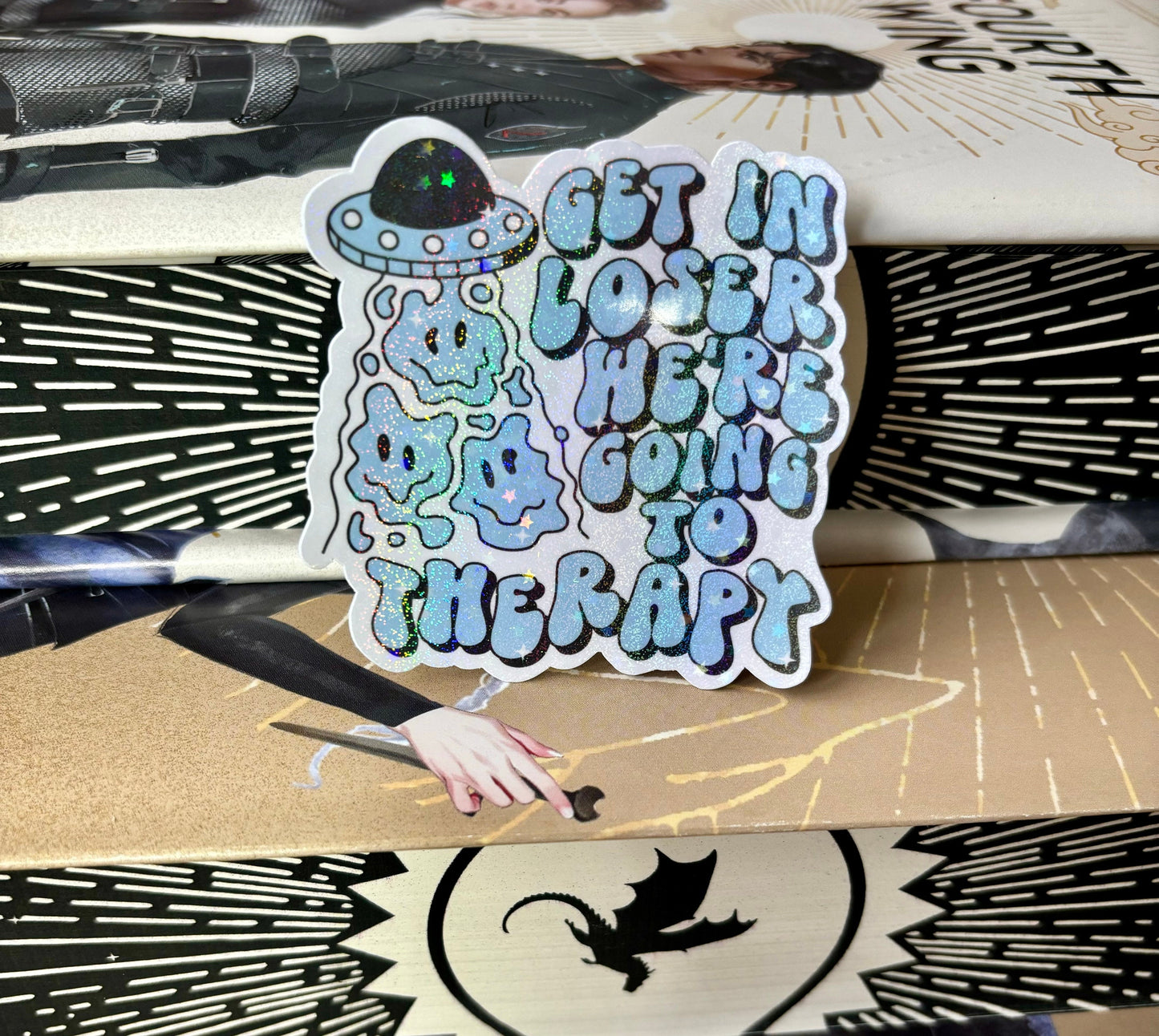 Get In Loser We're Going To Therapy Aliens Sticker