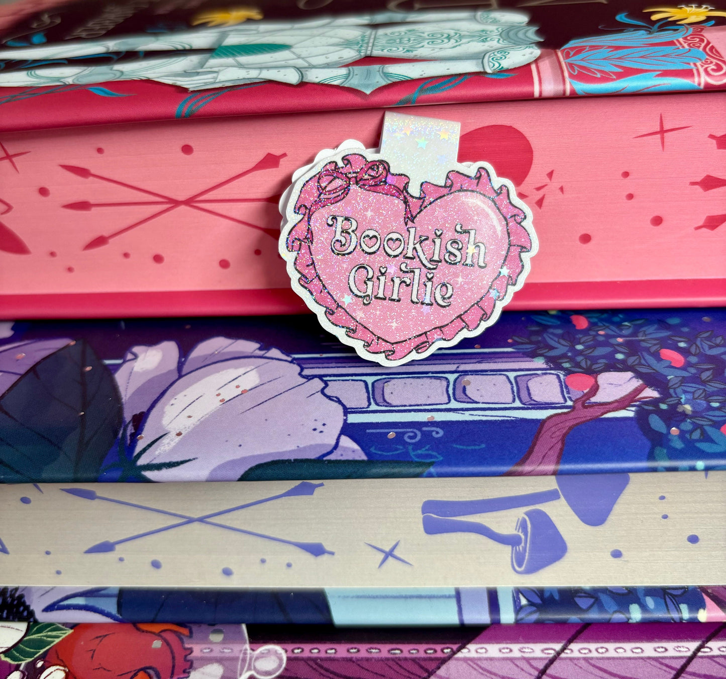 Mini Cute Bookish Girlie Heart Magnetic Bookmark