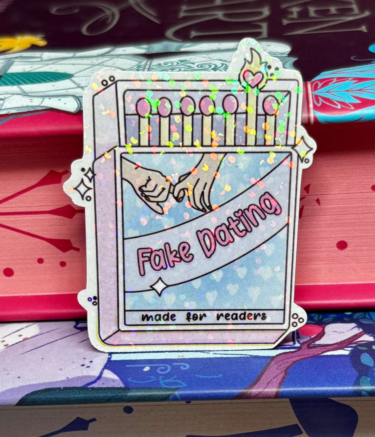 Mini Fake Dating Matches Romance Tropes Sticker