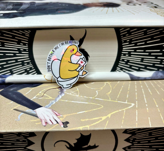 Mini Don't Bother Me I'm Reading Toilet Duck Sticker
