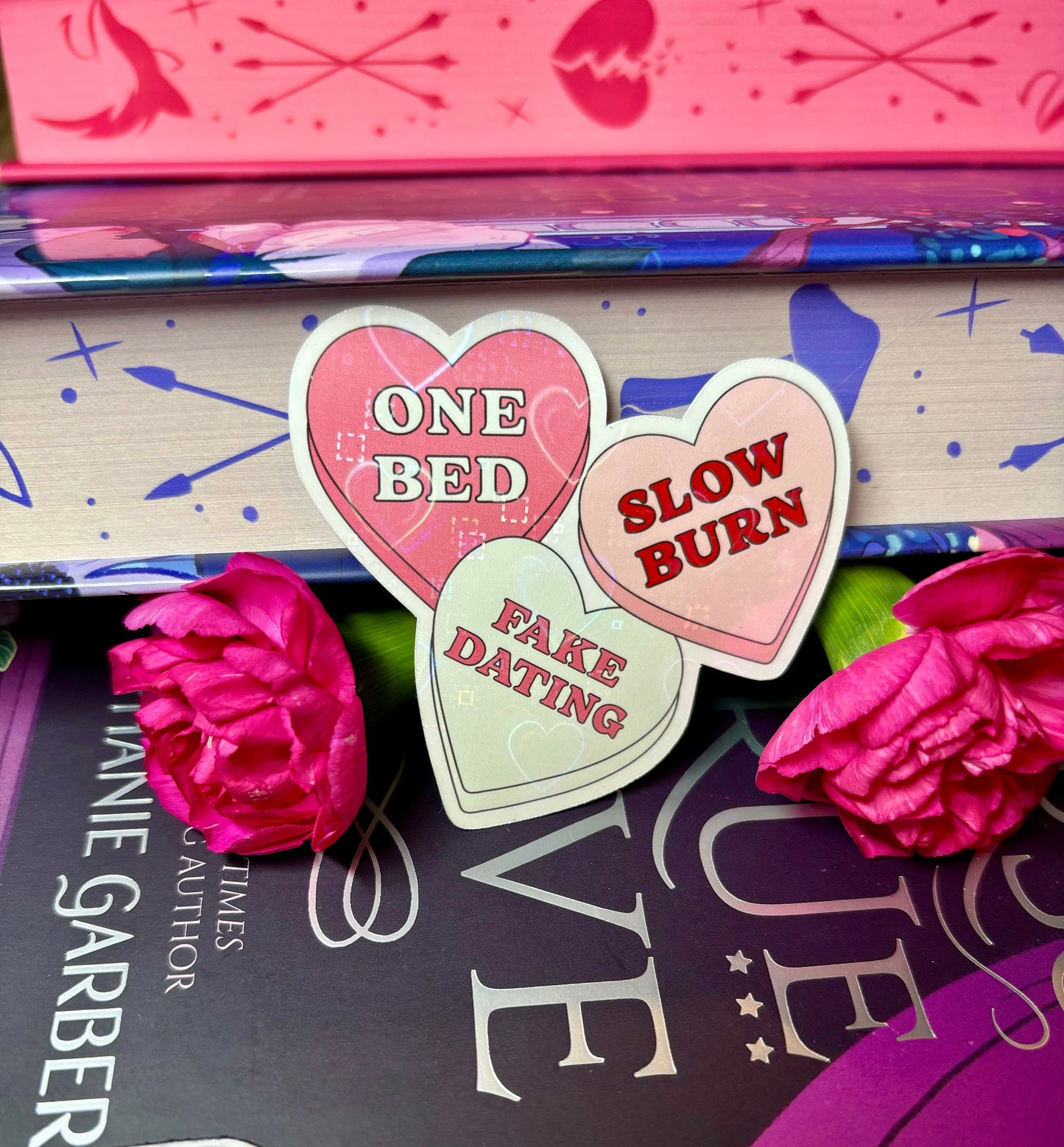 Book Tropes Love Hearts Sticker