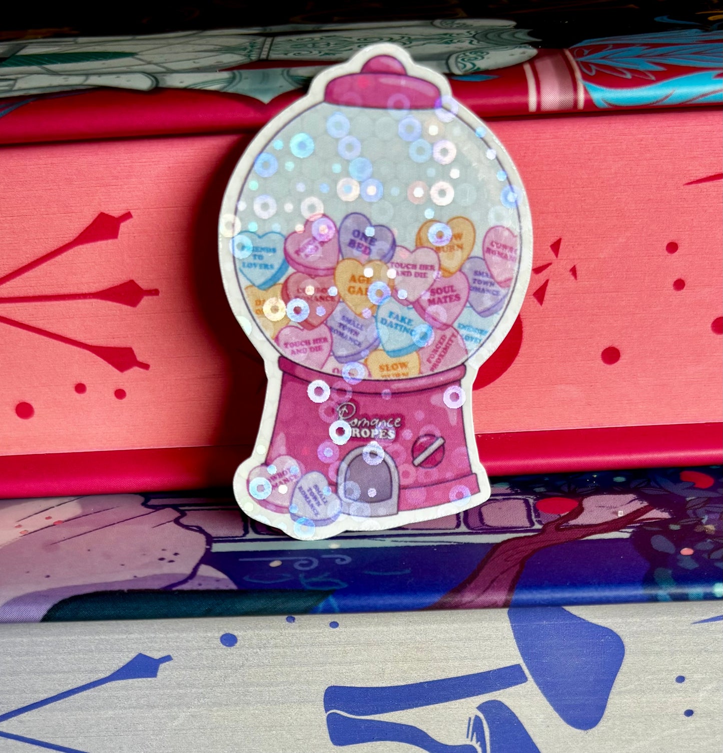 Mini Cute Love Heart Romance Tropes Vending Gumball Machine Sticker