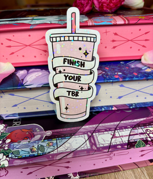 Finish your TBR cold cup Sticker