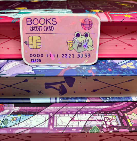 Cute Bookish Froggy Credit Card Sticker